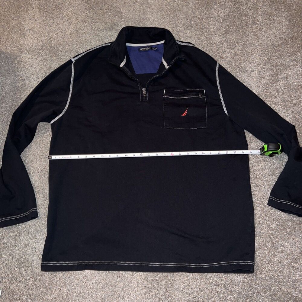 NAUTICA Men's Long Sleeve Sweatshirt Lightweight Cotton 1/4 Zip Pullover Sz XXL